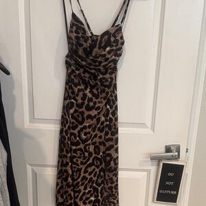 Leopard Print Spaghetti Strap Dress